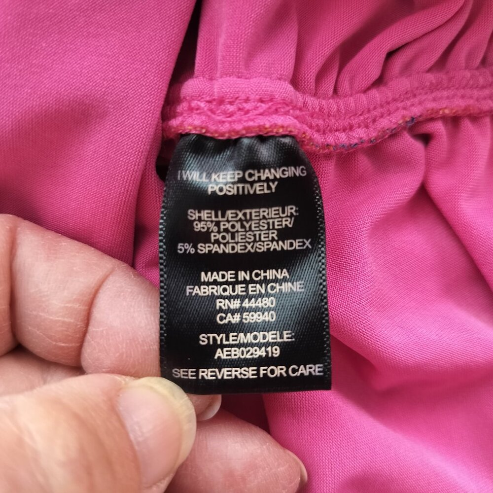 AFRM Strapless MINI Dress Size S/P Pink to Orange Lepard gradient Ruching - Picture 5 of 8